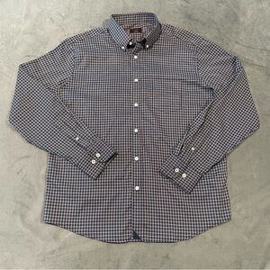 Untuckit Shirt Mens Large Blue Plaid Performance Stretch Button Down Business